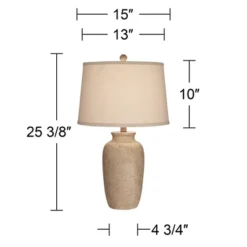 Regency Hill Rustic Farmhouse Table Lamps 25 1/2" High Set Of 2 Beige Oatmeal Fabric Drum Shades For Living Room Bedroom House 15 Regency Hill Rustic Farmhouse Table Lamps 25 1/2" High Set Of 2 Beige Oatmeal Fabric Drum Shades For Living Room Bedroom House -Home Decor Shop GUEST 00272fd9 399e 4340 b467 8069edacd5e3