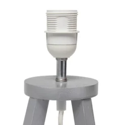 Wood Interlocked Triangular Table Lamp With Fabric Shade Black - Simple Designs -Home Decor Shop GUEST 01356e57 6ab0 4775 a2ec 78e5c3e2dea7