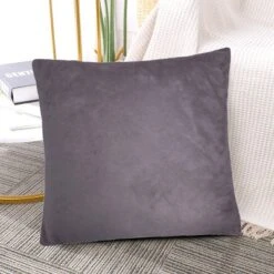 Unique Bargains Viscose Velvet Comfortable And Soft Decorative Throw Pillow Cover Square Steel -Home Decor Shop GUEST 017fc0db 4e3b 4951 9b5b 06cb5ebabb3a