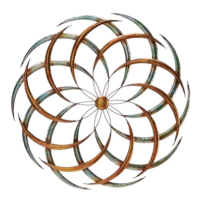 Metal Starburst Wind Spinner Inspired Wall Decor Bronze - Olivia & May 3 Metal Starburst Wind Spinner Inspired Wall Decor Bronze - Olivia & May - Image 3