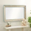 Wood Floral Carved Wall Mirror White - Olivia & May