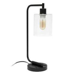 Modern Iron Desk Lamp With USB Port And Glass Shade - Lalia Home -Home Decor Shop GUEST 0271aee3 985e 48d4 a15b 4aeff725f539
