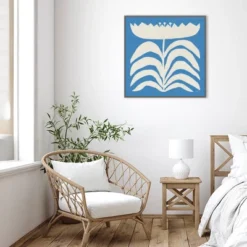 30" X 30" Delighted Floral II Blue By Moira Hershey Framed Canvas Wall Art Print - Amanti Art -Home Decor Shop GUEST 0537a24e 2490 45b7 a022 a80c9447ab98