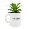 Silver Buffalo The Office "World's Best Boss" 3-Inch Ceramic Mini Planter With Artificial Succulent