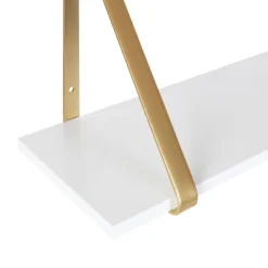 2pk 18" Soloman Wooden Shelves With Brackets White - Kate & Laurel All Things Decor