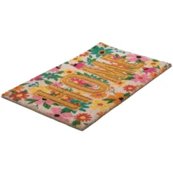Northlight Pink And Orange Floral "Home" Outdoor Natural Coir Doormat 18" X 30" -Home Decor Shop GUEST 077eee12 f225 4a07 b2ce 525790b896bb
