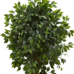 66" Artificial Ficus Tree In Pot Black - Nearly Natural