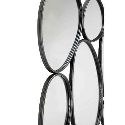 Metal Bubble Cluster Oval Wall Mirror Black - Olivia & May 3 Metal Bubble Cluster Oval Wall Mirror Black - Olivia & May - Image 3
