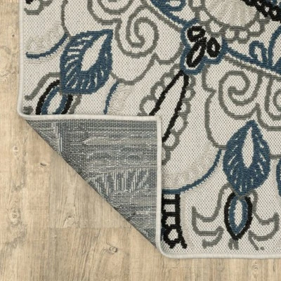 Trinity Bohemian Medallion Patio Area Rug Beige/Blue - Captiv8e Designs 6 Trinity Bohemian Medallion Patio Area Rug Beige/Blue - Captiv8e Designs - Image 6