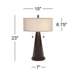 Franklin Iron Works Craig Rustic Farmhouse Accent Table Lamps 23" High Set Of 2 Bronze With USB Charging Port Natural Drum Shade For Bedroom Desk 13 Franklin Iron Works Craig Rustic Farmhouse Accent Table Lamps 23" High Set Of 2 Bronze With USB Charging Port Natural Drum Shade For Bedroom Desk -Home Decor Shop GUEST 07edf709 c43c 45f1 ac84 373dfc259943