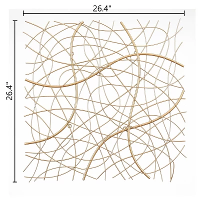 LuxenHome 26.4" Square Gold Abstract Metal Wall Decor 7 LuxenHome 26.4" Square Gold Abstract Metal Wall Decor - Image 7