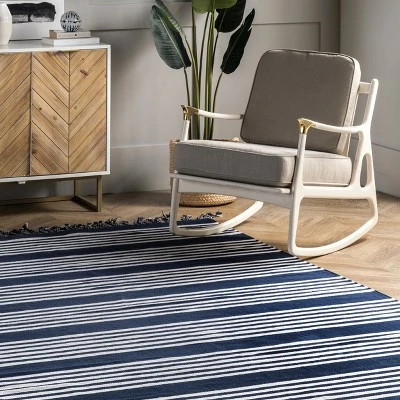 NuLOOM Rowen Striped Cotton Tassel Area Rug 8 NuLOOM Rowen Striped Cotton Tassel Area Rug - Image 8