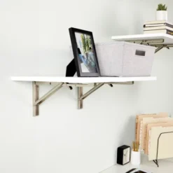 Built Industrial 2 Pack Folding L Wall Shelf Bracket, 14 Inch Collapsible Hardware With Locking Hinge For Garage Shelves, Holds 140lbs -Home Decor Shop GUEST 087226fe f360 4f79 ba91 718196bae69a