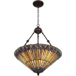 Robert Louis Tiffany Bronze Pendant Chandelier 20" Wide Rustic Peacock Stained Art Glass 3-Light Fixture For Dining Room House Kitchen Island Entryway 15 Robert Louis Tiffany Bronze Pendant Chandelier 20" Wide Rustic Peacock Stained Art Glass 3-Light Fixture For Dining Room House Kitchen Island Entryway -Home Decor Shop GUEST 0a3519d1 decd 4af9 a56f 630be40a6a10