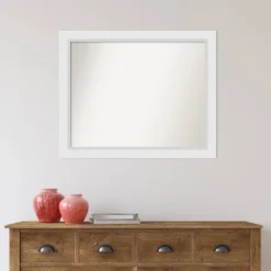 32" X 26" Non-Beveled Blanco White Wood Wall Mirror - Amanti Art -Home Decor Shop GUEST 0bfcf521 875f 440c a959 4cbe3d3374d6
