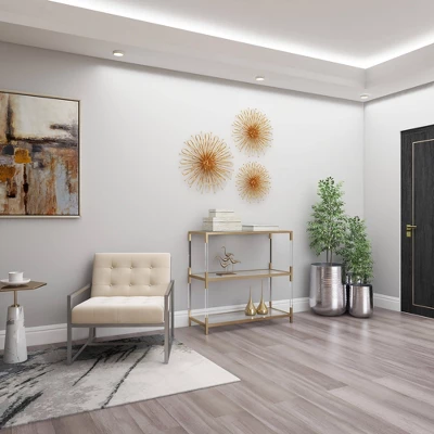 Set Of 3 Metal Starburst Wall Decors With Orb Detailing - Olivia & May 6 Set Of 3 Metal Starburst Wall Decors With Orb Detailing - Olivia & May - Image 6