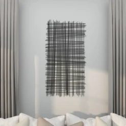 Metal Geometric Overlapping Lines Cross Hatch Wall Decor Black - Olivia & May -Home Decor Shop GUEST 0cfd3009 b5d1 43f2 962c 551d4ae95062