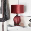 Glam Velvet Table Lamp Dark Red - Olivia & May