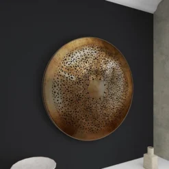 Metal Plate Wall Decor With Moroccan Pattern Gold - Olivia & May 24 Metal Plate Wall Decor With Moroccan Pattern Gold - Olivia & May -Home Decor Shop GUEST 0e8799b1 b1e2 4e70 a824 7e0d288ed97a