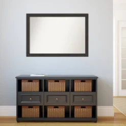 40" X 28" Non-Beveled Rustic Plank Espresso Narrow Wall Mirror - Amanti Art -Home Decor Shop GUEST 0f93ab61 19d1 4cb8 b21b 0fa0ea61f56d