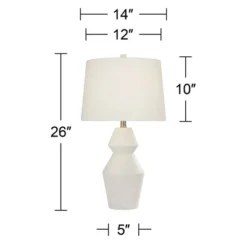 360 Lighting Modern Table Lamps 26" High Set Of 2 White Gourd Fabric Tapered Drum Shade For Bedroom Living Room House Home Bedside Nightstand Office -Home Decor Shop GUEST 10b791ab fe56 407f a701 dd9eee1b1ed2