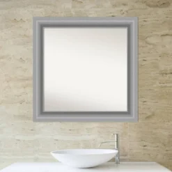 32" X 32" Non-Beveled Peak Polished Nickel Bathroom Wall Mirror - Amanti Art -Home Decor Shop GUEST 11d02eb0 d4ff 419a a83d 845b5c291796