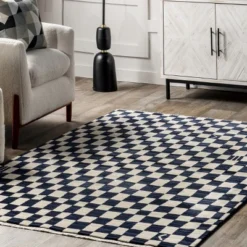 Dominique Abstract Checkered Fringe Area Rug -Home Decor Shop GUEST 12004e14 439b 4155 9f7e 9658ab8f4d3c