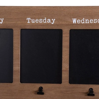 Multi-Functional Wall Memo Board With Chalkboard And Metal Clips Brown - StyleCraft 2 Multi-Functional Wall Memo Board With Chalkboard And Metal Clips Brown - StyleCraft - Image 2