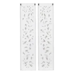 Set Of 2 Wood Floral Intricately Carved Scroll Wall Decors White - Olivia & May -Home Decor Shop GUEST 13049125 9376 4386 bb29 c09960777cff
