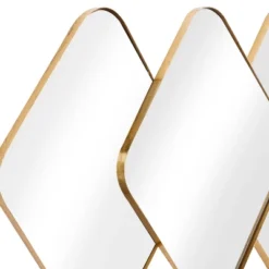 Metal Overlapping Diamond Wall Mirror With Gold Frame Gold - CosmoLiving By Cosmopolitan -Home Decor Shop GUEST 13490bb0 6d2f 4ebc b9ed df8b52e76506