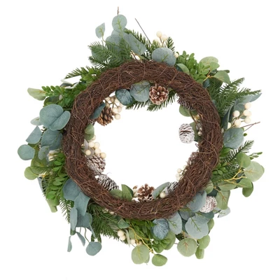 Saro Lifestyle Eucalyptus And Pinecone Spring Wreath 1 Saro Lifestyle Eucalyptus And Pinecone Spring Wreath