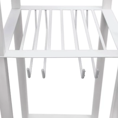 Etagere Storage Shelf Floor Lamp With Linen Shade White - Simple Designs 7 Etagere Storage Shelf Floor Lamp With Linen Shade White - Simple Designs - Image 7