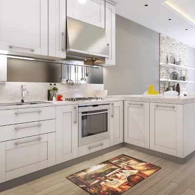 World Rug Gallery Village Restaurant Scenery Anti-fatigue Kitchen Mat 4 World Rug Gallery Village Restaurant Scenery Anti-fatigue Kitchen Mat - Image 4