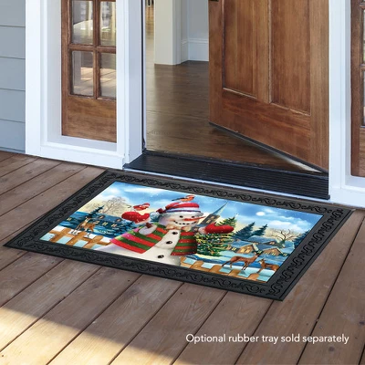 It's Snowing Christmas Doormat Snowman Indoor / Outdoor 30" X 18" Briarwood Lane 2 It's Snowing Christmas Doormat Snowman Indoor / Outdoor 30" X 18" Briarwood Lane - Image 2
