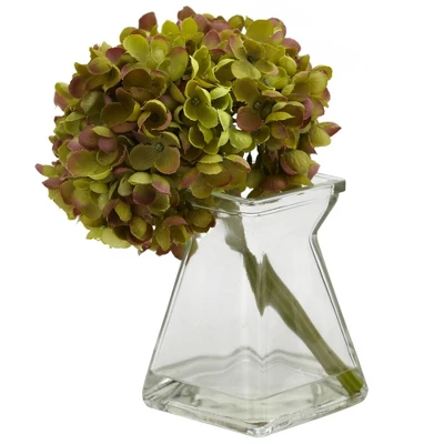 Set Of 3 Artificial Hydrangea Plant In Glass Vase - Nearly Natural 3 Set Of 3 Artificial Hydrangea Plant In Glass Vase - Nearly Natural - Image 3
