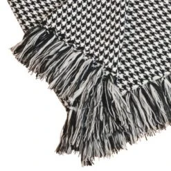 Black Houndstooth Throw (50"X60")