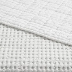Mills Waffle Bright White Quilted Throw - Levtex Home -Home Decor Shop GUEST 19724c0f b0fa 4223 aefc 27d5ec7150f3