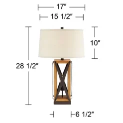 Franklin Iron Works Gaines Rustic Farmhouse Table Lamp 28 1/2" Tall Bronze Wood With LED Nightlight Off White Burlap Drum Shade For Bedroom House Home 12 Franklin Iron Works Gaines Rustic Farmhouse Table Lamp 28 1/2" Tall Bronze Wood With LED Nightlight Off White Burlap Drum Shade For Bedroom House Home -Home Decor Shop GUEST 1a140106 fd32 468a a9c9 332d0d134b4a