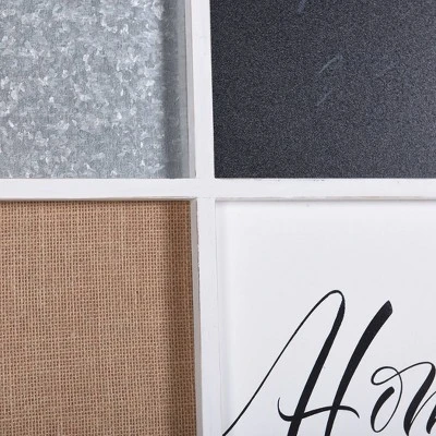 Multi-Functional Wall Memo Board With Chalkboard Corkboard And Galvanized Metal White - StyleCraft 2 Multi-Functional Wall Memo Board With Chalkboard Corkboard And Galvanized Metal White - StyleCraft - Image 2