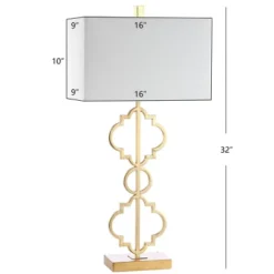 32" Iron Selina Ogee Trellis Modern USB Table Lamp (Includes LED Light Bulb) Gold - Jonathan Y -Home Decor Shop GUEST 1b2cdc5c c58f 4dae aa49 0309c84bd330