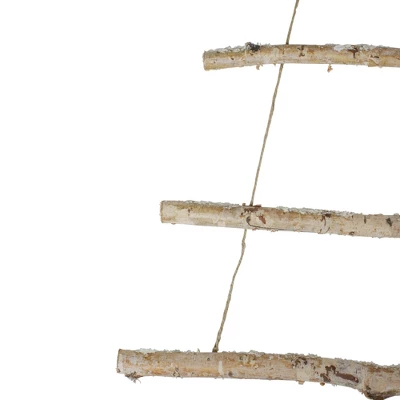 Northlight 51" Natural Brown Frosted Wood Tree With Star Hanging Christmas Decoration 2 Northlight 51" Natural Brown Frosted Wood Tree With Star Hanging Christmas Decoration - Image 2