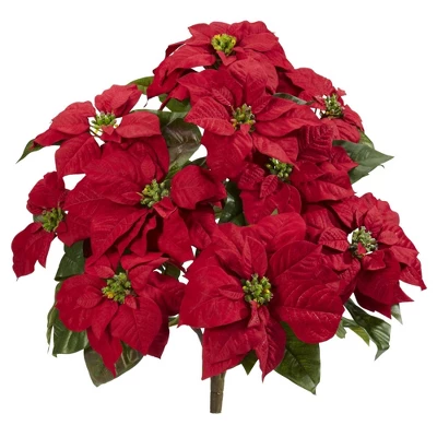 Nearly Natural 24” Poinsettia Artificial Plant (Set Of 2) 1 Nearly Natural 24” Poinsettia Artificial Plant (Set Of 2)