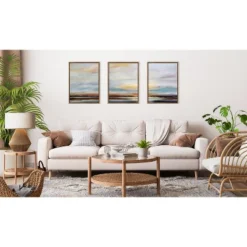 (Set Of 3) 18" X 24" Sylvie Carolina Sunset Framed Canvas By Mary Sparrow Gold - Kate & Laurel All Things Decor -Home Decor Shop GUEST 1ccc99e3 38e9 44e5 aa71 08dd83ca7aa5