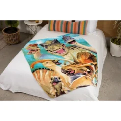 Dawhud Direct 50" X 60" Jurassic Dinosaur Fleece Throw Blanket For Boys, Men, Unisex