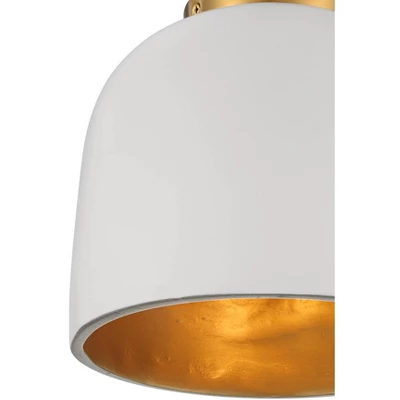 Possini Euro Design Merrick Modern Industrial Ceiling Light Flush Mount Fixture 9 1/4" Wide White Cement Gold For Bedroom Kitchen Living Room Hallway 2 Possini Euro Design Merrick Modern Industrial Ceiling Light Flush Mount Fixture 9 1/4" Wide White Cement Gold For Bedroom Kitchen Living Room Hallway - Image 2