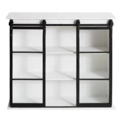 30" X 28" Barnhardt Decorative Wooden Wall Cabinet With 2 Sliding Glass Doors White - Kate & Laurel All Things Decor 8 30" X 28" Barnhardt Decorative Wooden Wall Cabinet With 2 Sliding Glass Doors White - Kate & Laurel All Things Decor -Home Decor Shop GUEST 1eb57704 e6ba 4b2b ab86 6cf474321454