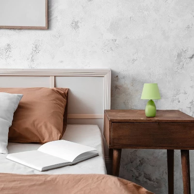 9.45" Petite Ceramic Oblong Bedside Table Desk Lamp With Matching Tapered Drum Shade Green - Creekwood Home 9 9.45" Petite Ceramic Oblong Bedside Table Desk Lamp With Matching Tapered Drum Shade Green - Creekwood Home - Image 9