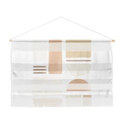 Bohomadic.Studio Geometric Shapes In Creme And Soft Pink Fiber Wall Hanging - Society6