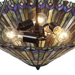 Robert Louis Tiffany Bronze Pendant Chandelier 20" Wide Rustic Peacock Stained Art Glass 3-Light Fixture For Dining Room House Kitchen Island Entryway 13 Robert Louis Tiffany Bronze Pendant Chandelier 20" Wide Rustic Peacock Stained Art Glass 3-Light Fixture For Dining Room House Kitchen Island Entryway -Home Decor Shop GUEST 223bdd4f 4482 4255 8620 2963cc7ec347