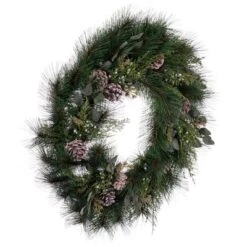 Vickerman 30" Artificial Long Leaf Pine With Seeded Cedar, Eucalyptus Foliage, And Pinecones Wreath -Home Decor Shop GUEST 22e158ba 12b6 4dbd 929c ccc5e2801a5d